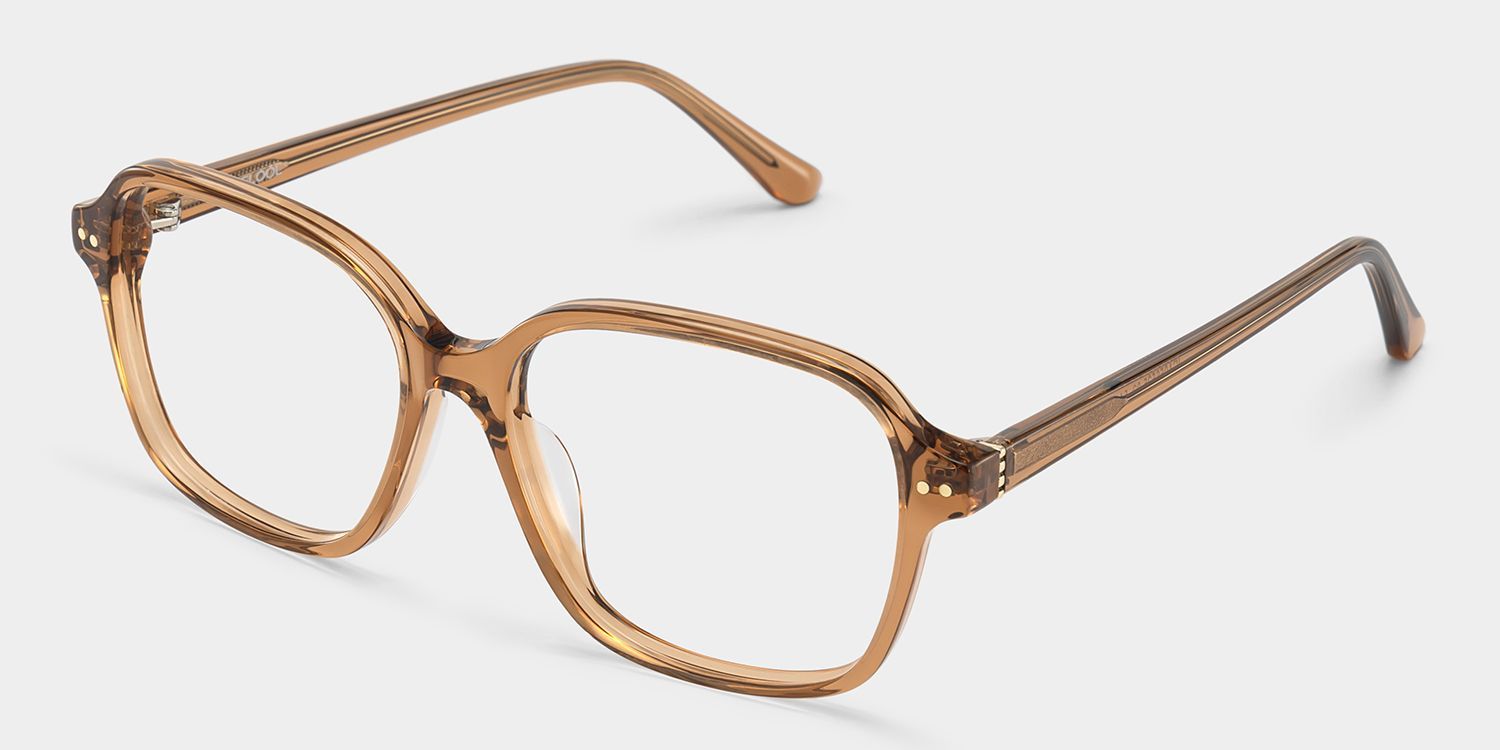 Clementine Clear Brown Square Glasses for Teenager | ZEELOOL3