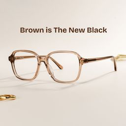 Clementine Light Brown Square Glasses0