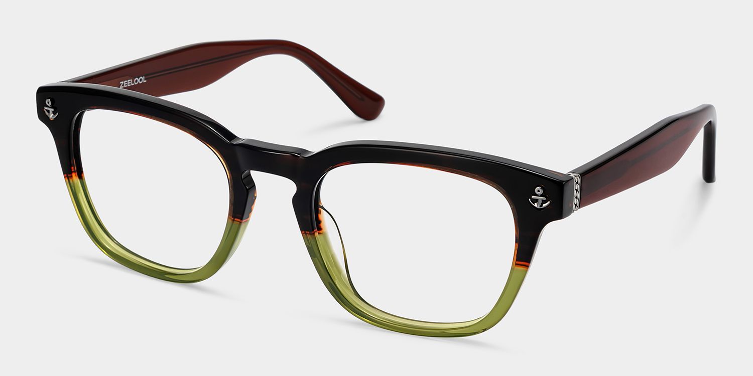 Shop Pierce Two-tone Round Acetate Frame Eyeglasses | ZEELOOL3