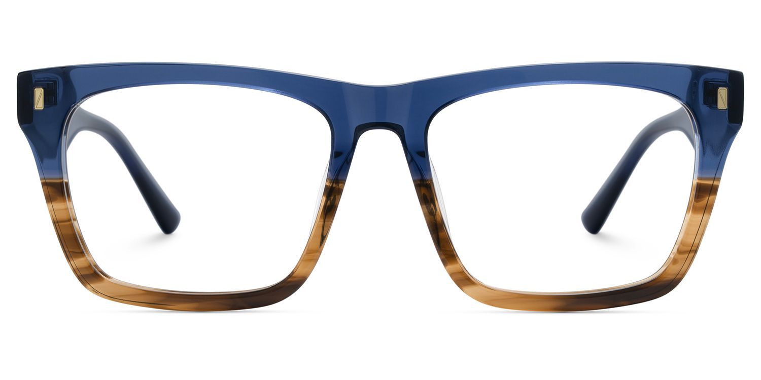 Rectangular Spectacle Frames with Brown Blue Color1