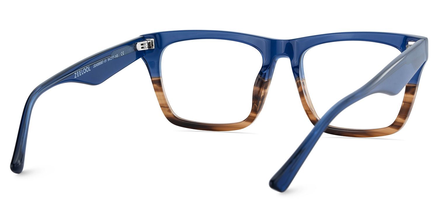 Rectangular Spectacle Frames with Brown Blue Color5