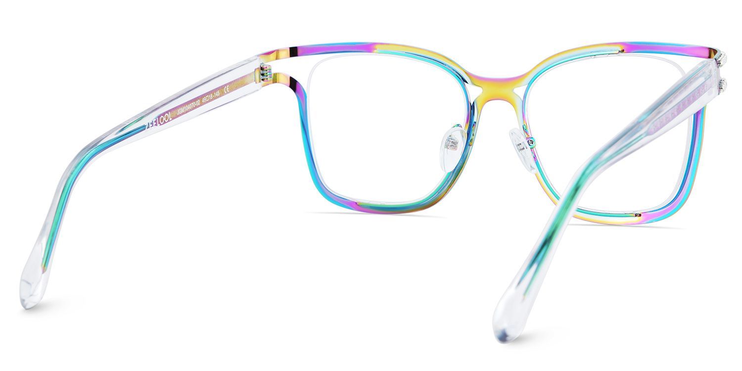 Shine Square Iridescent Glasses with Shiny Diamonds on the Side4