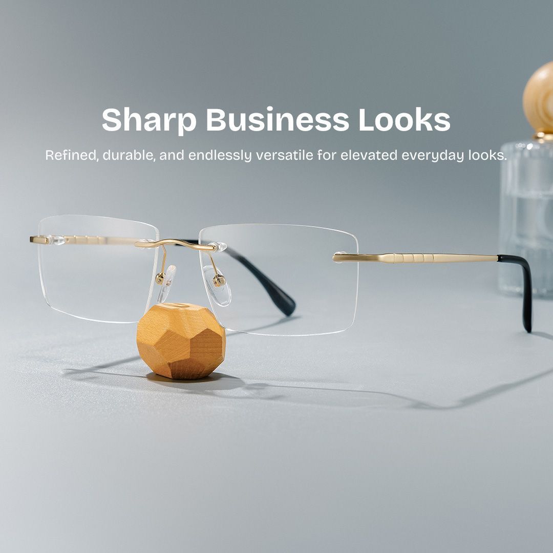 Cetina Rectangle Gold Glasses4
