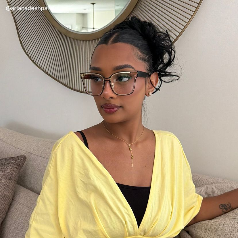 Dacarine Square Black Gold Glasses