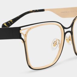 Dacarine Square Black Gold Glasses4