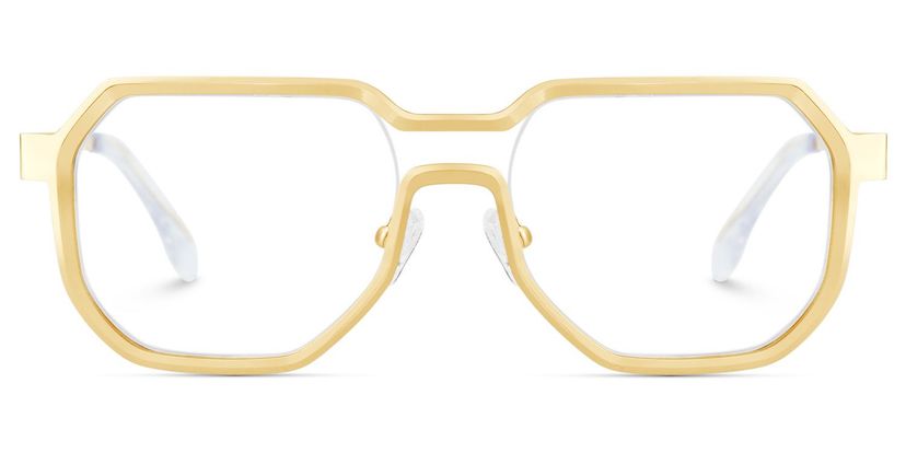 Hype Geometric Gold Glasses