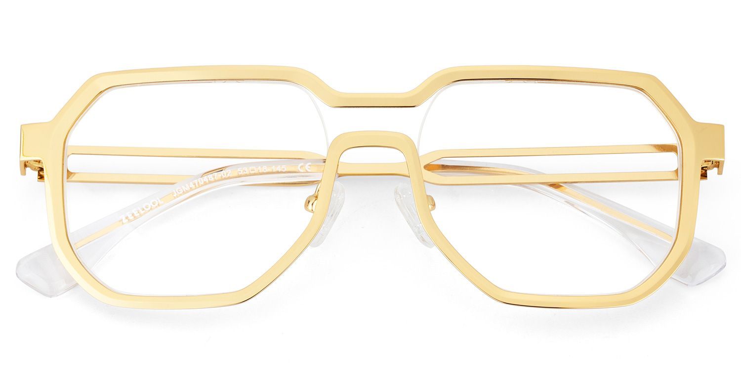 Men's Geometric Glasses in Metal Color3