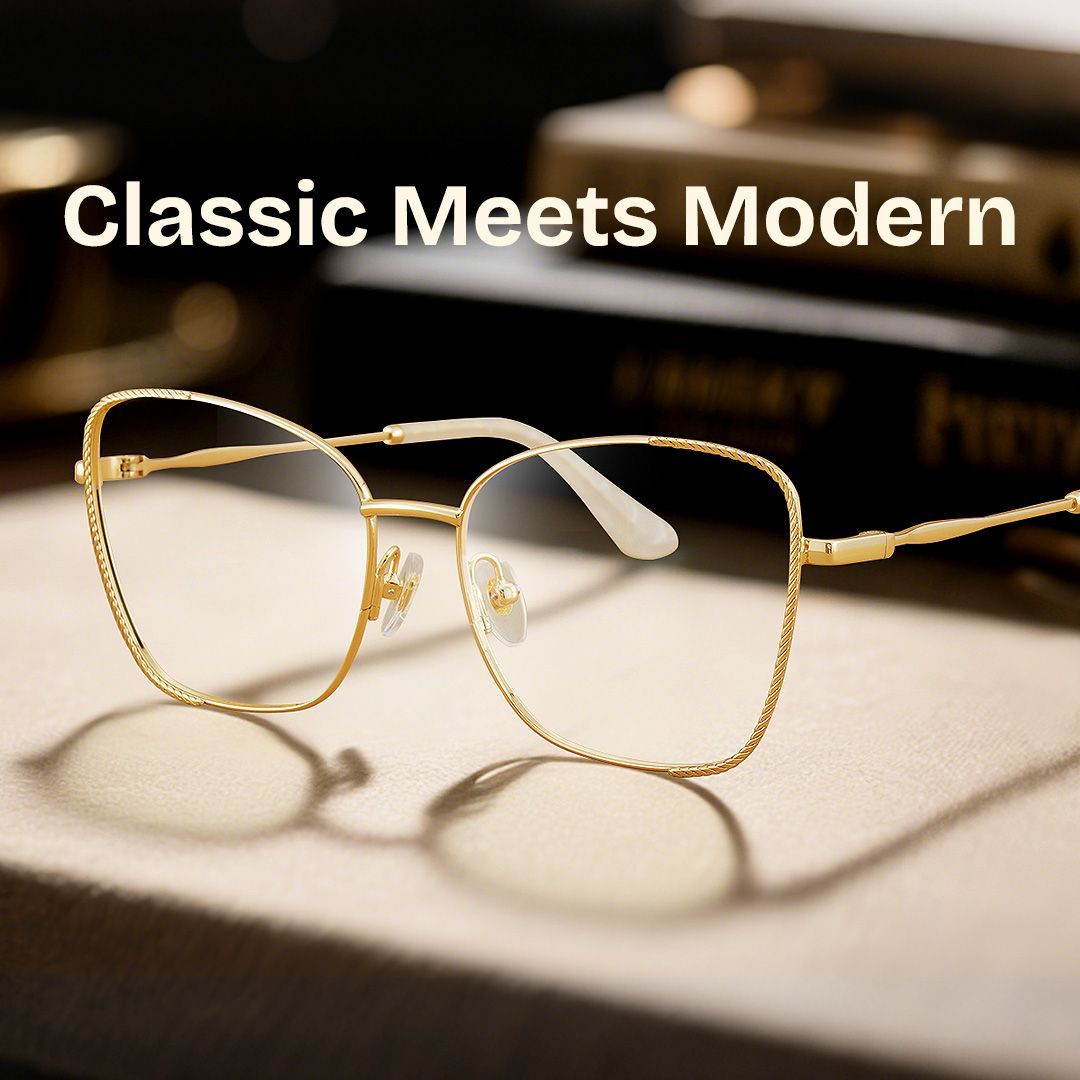 Kai Eyeglasses in Butterfly Gold Frame | Zeelool8