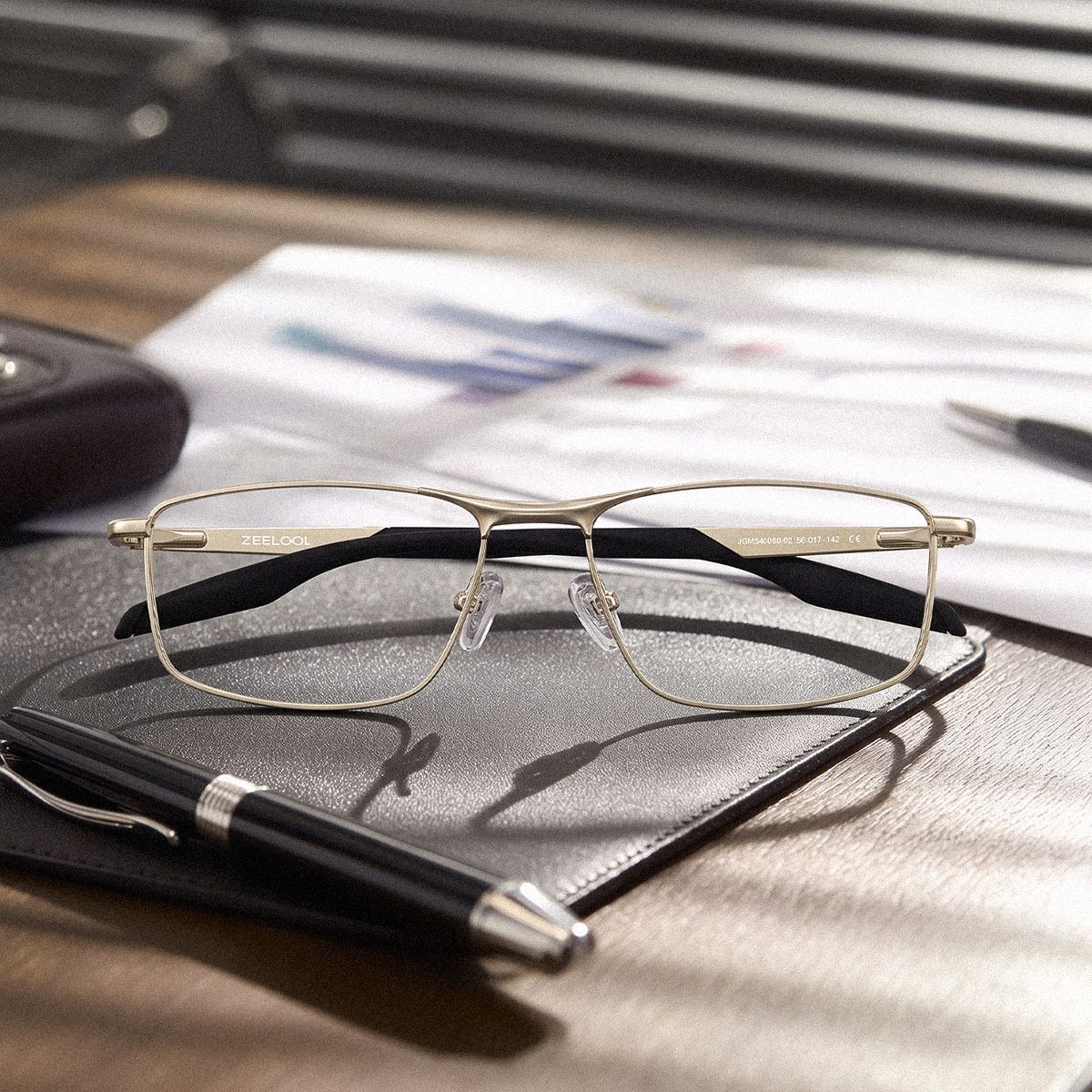 Scout Rectangle Gold Frame Glasses for Men | ZEELOOL1