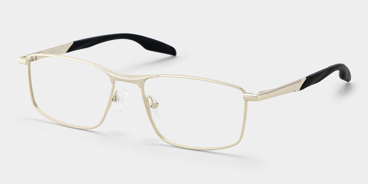 Scout Rectangle Gold Frame Glasses for Men | ZEELOOL3