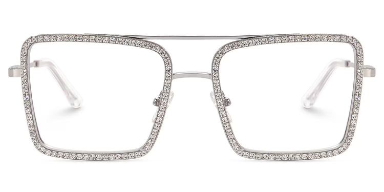 Diva Square Silver Glasses