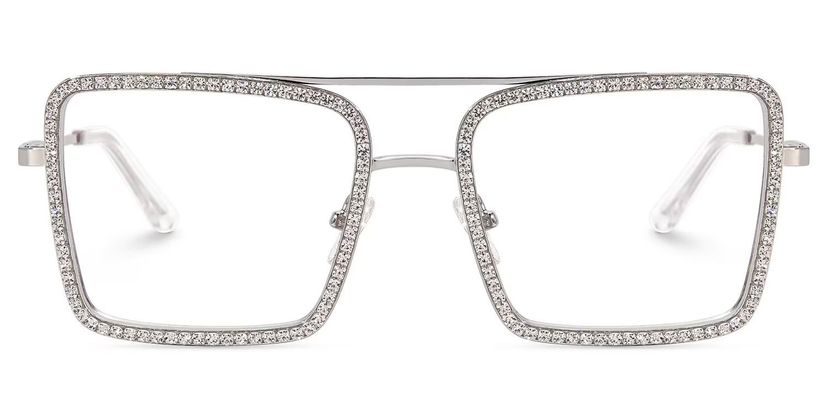 Diva Square Silver Glasses