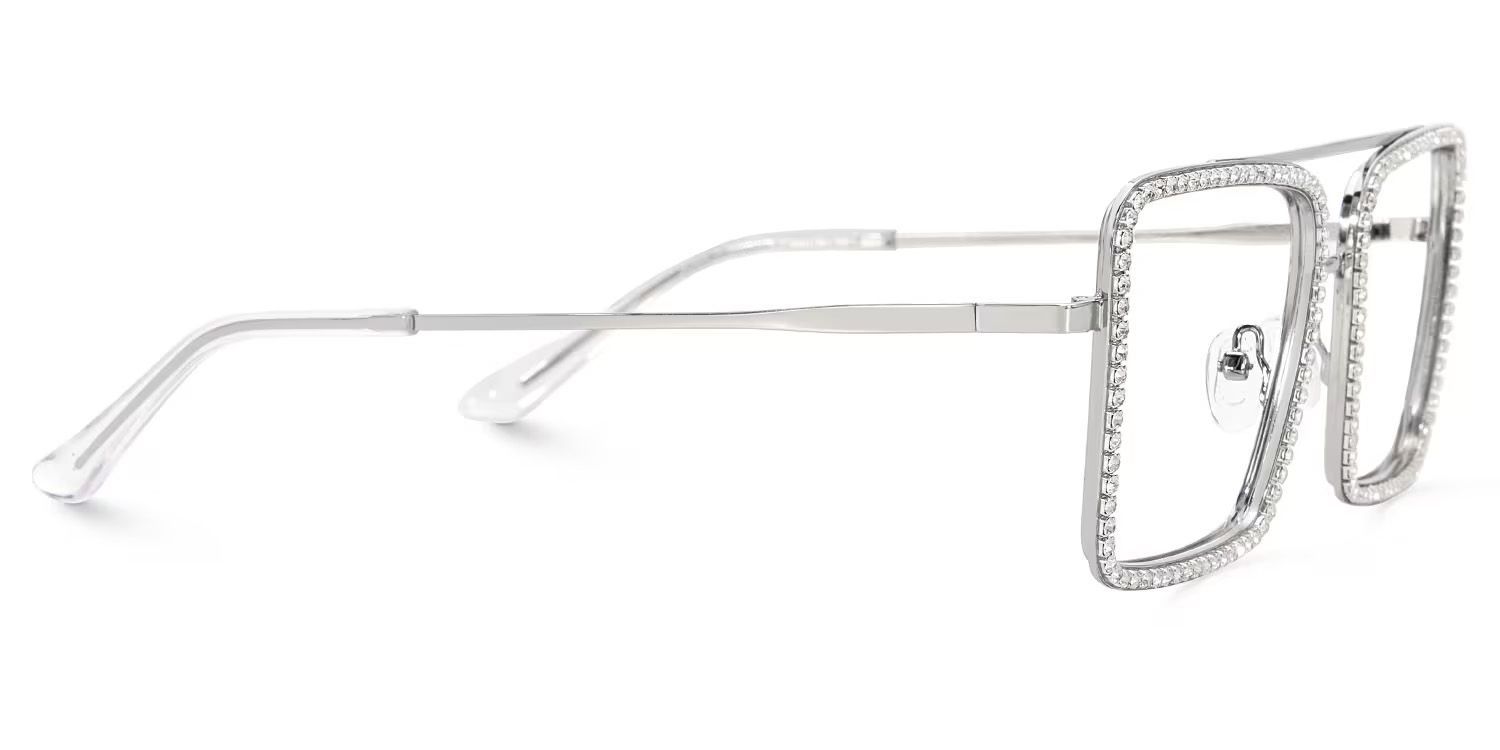 Diva Sparkle Glitter Glasses, Silver Eyeglass Frames3