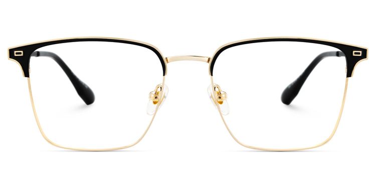 Dawson Browline Black Gold Glasses