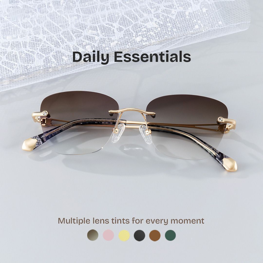 Rectangle Gold Eyeglasses- Seth Metal Frame Glasses0