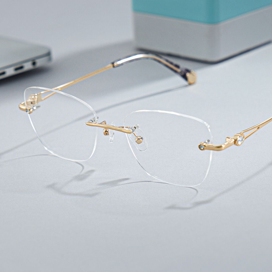 Rectangle Gold Eyeglasses- Seth Metal Frame Glasses1