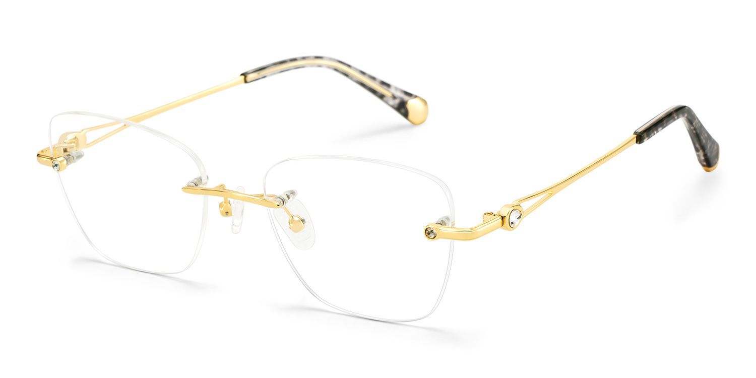 Rectangle Gold Eyeglasses- Seth Metal Frame Glasses5