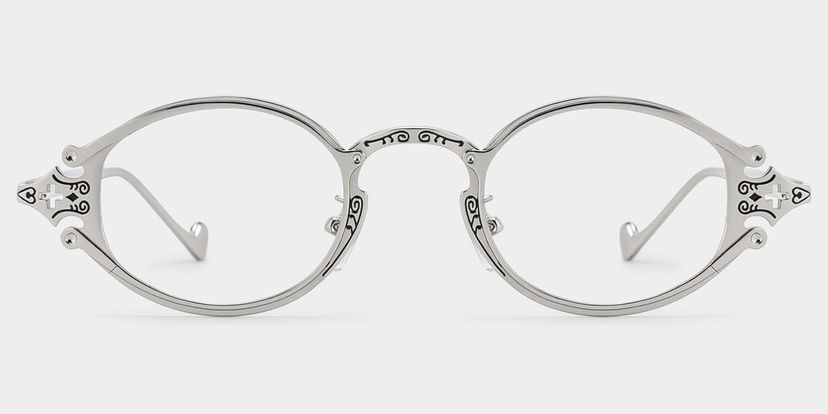Serena Oval Silver Glasses