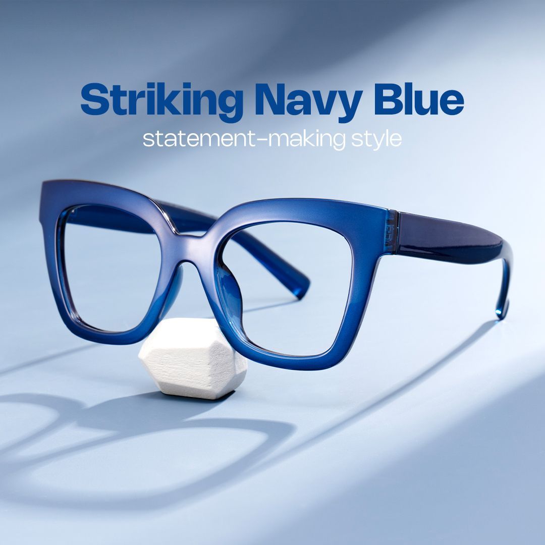 めがねブルー様1口目　49個 Malcolm Large Square Nerdy Glasses with Blue Color