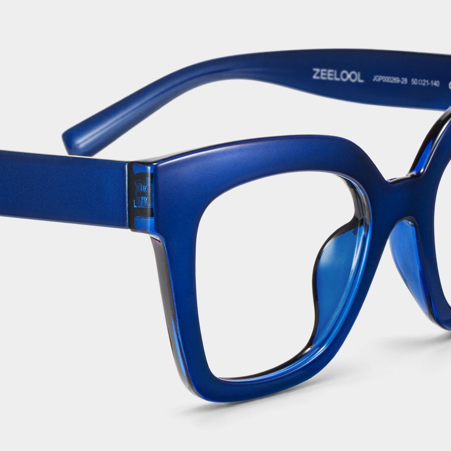 メロジョイ Mellojoy メガネブルー様 Malcolm Large Square Nerdy Glasses with Blue Color