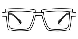 Zephyr Rectangle White Glasses2