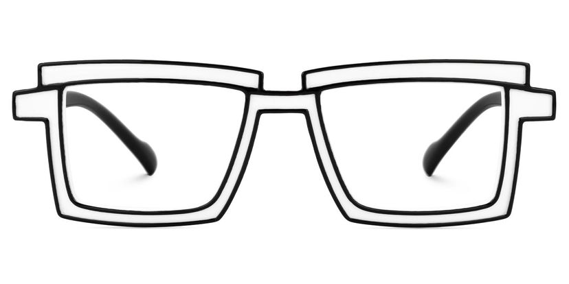 Zephyr Rectangle White Glasses