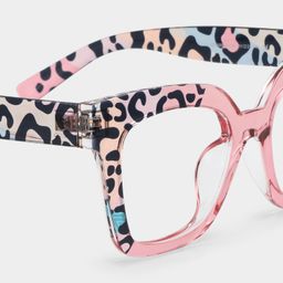 Malcolm Square Pink Leopard Glasses5