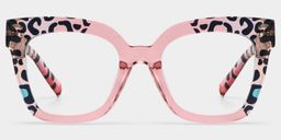 Malcolm Square Pink Leopard Glasses1