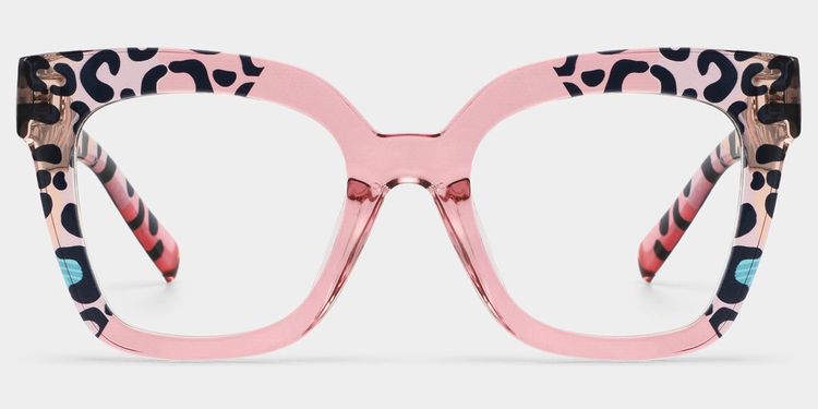 Malcolm Square Pink Leopard Glasses