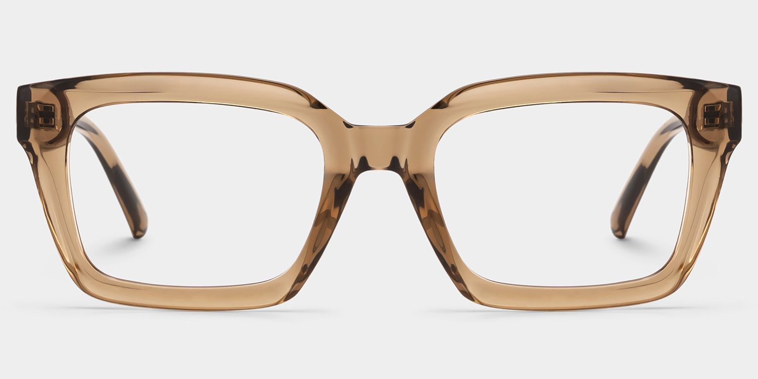 Grover Rectangle Eyeglasses and Beige Color Frames | ZEELOOL1