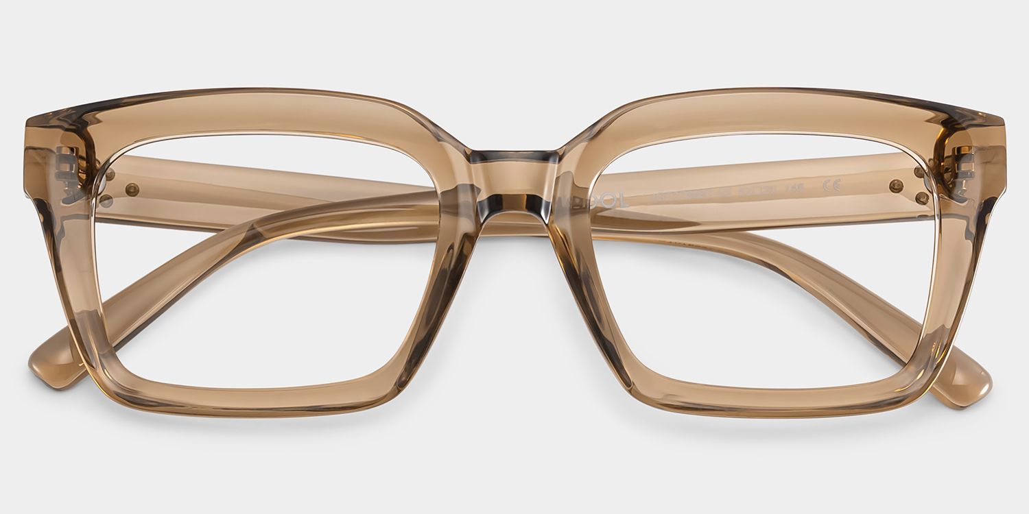 Grover Rectangle Eyeglasses and Beige Color Frames | ZEELOOL2