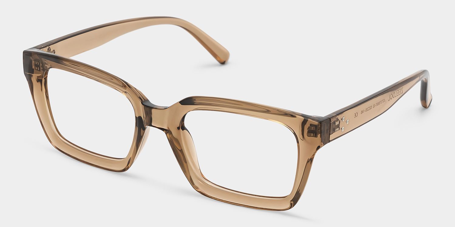 Grover Rectangle Eyeglasses and Beige Color Frames | ZEELOOL3