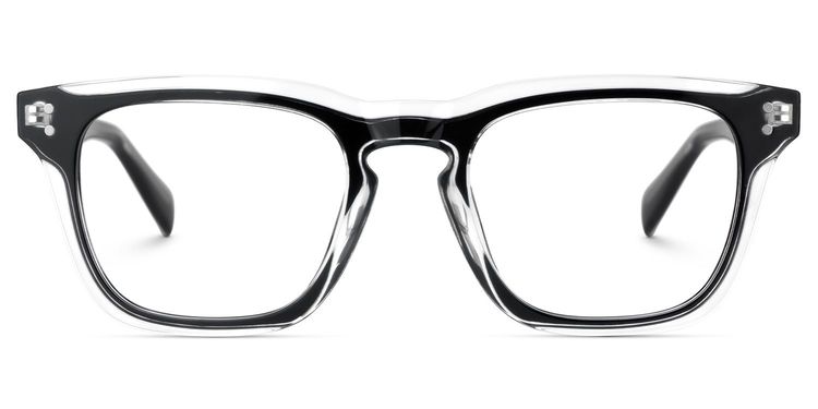 Liam Black Clear Rectangle Glasses