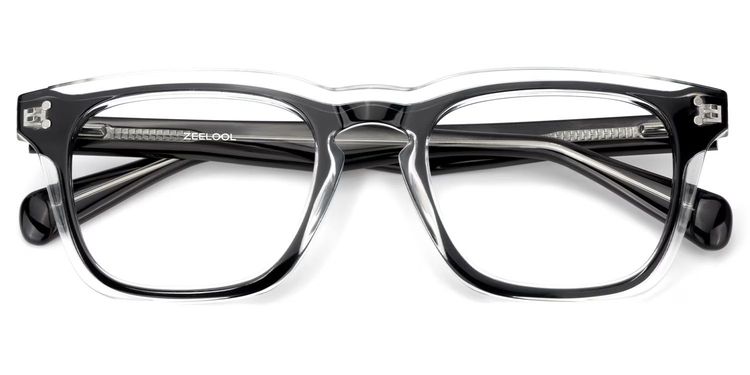 Liam Rectangle Black Clear Glasses