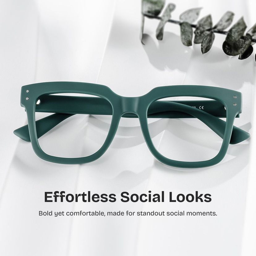 Liizbeett Square Green Glasses