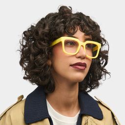 Liizbeett Square Yellow Glasses0