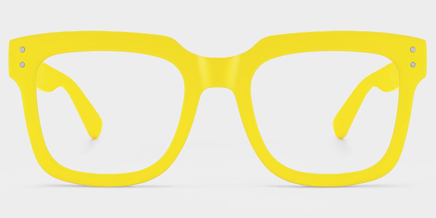 Liizbeett Square Yellow Frame Glasses | Zeelool Optical1