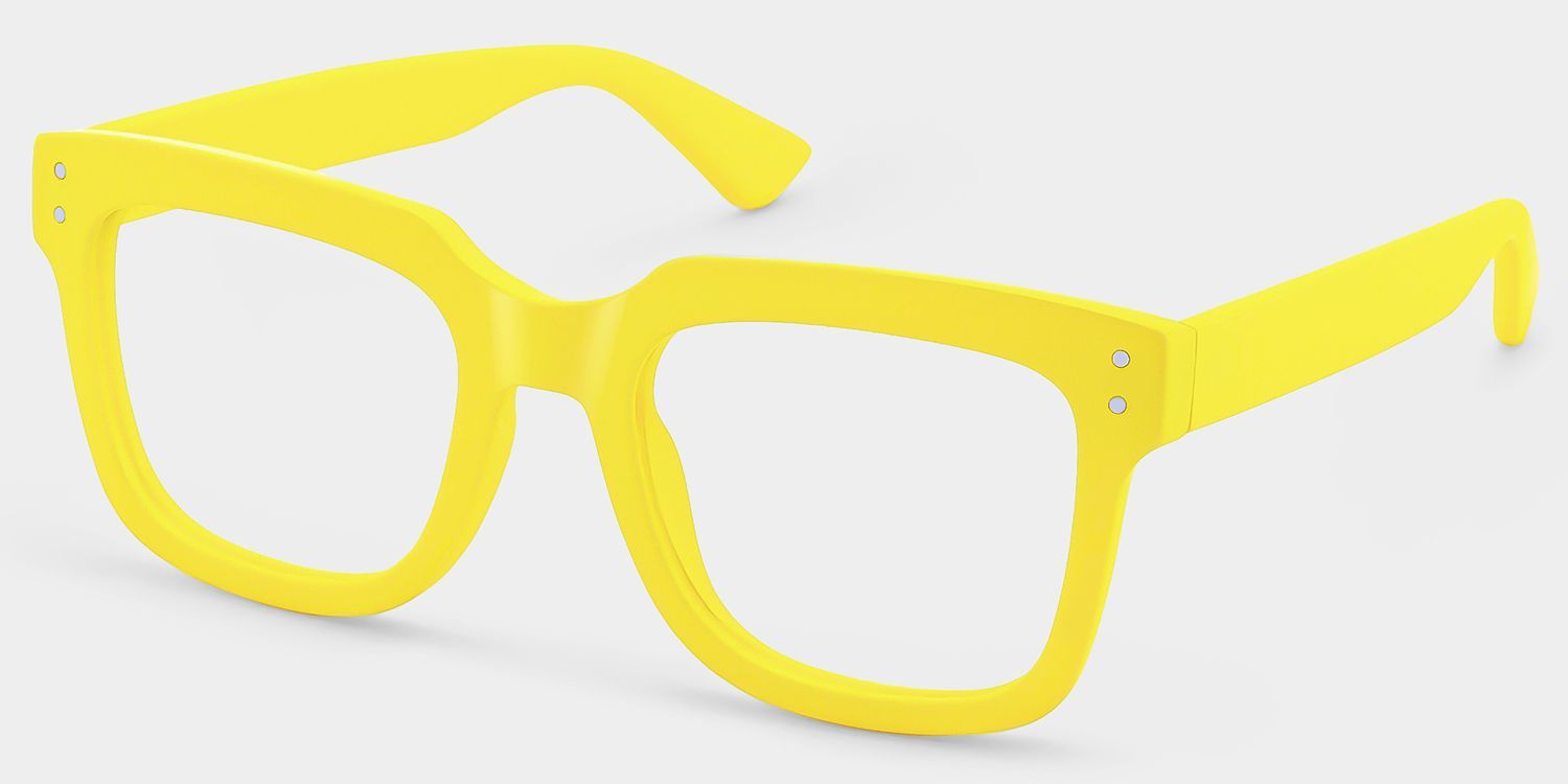Liizbeett Square Yellow Frame Glasses | Zeelool Optical3