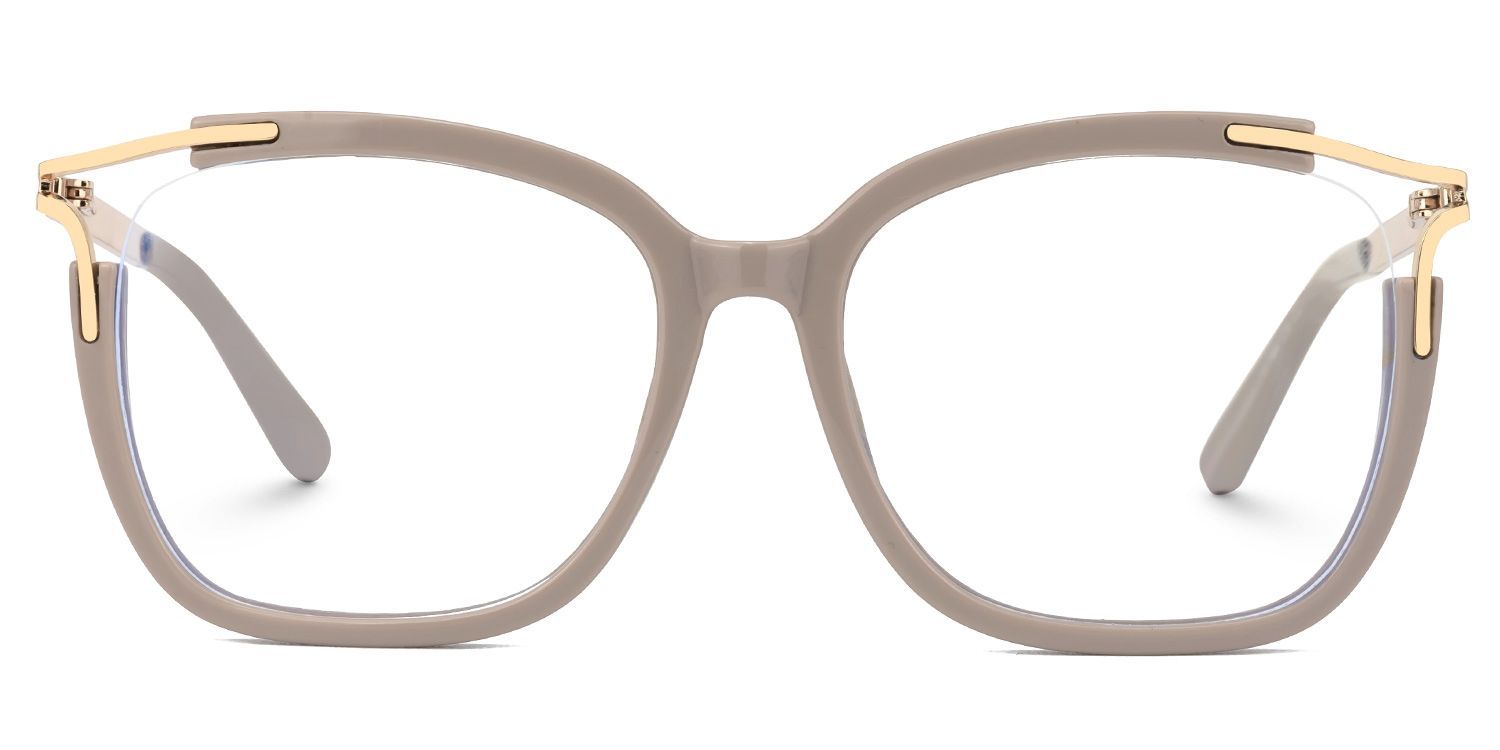 Sidibe Khaki Square Khaki TR90 Frame Glasses | ZEELOOL1