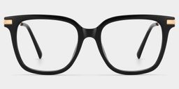 Jacqui Square Black Glasses0