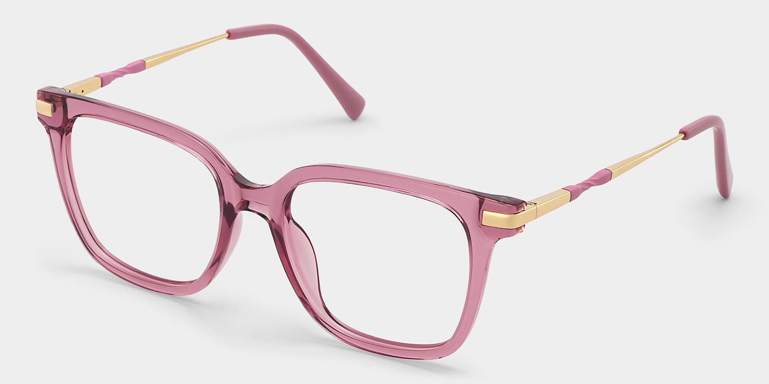 Jacqui Square Pink Frames Glasses for Women | ZEELOOL3