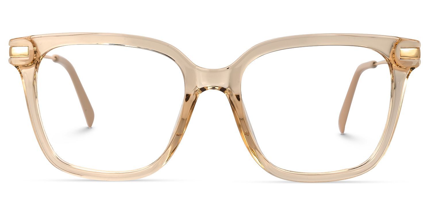 Jacqui Square Beige Eyeglasses and Clear Frame | ZEELOOL0
