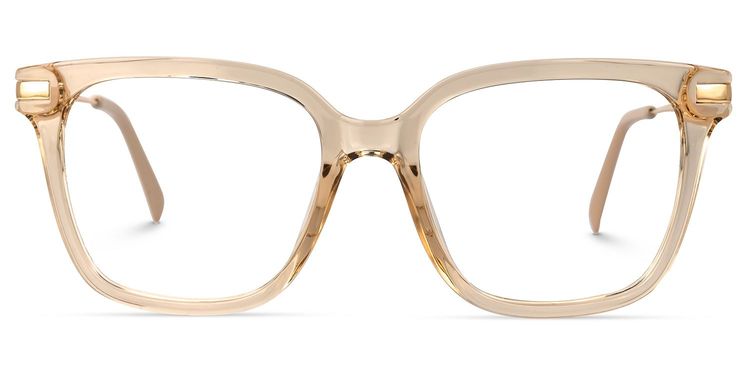 Jacqui Beige Rectangle Glasses