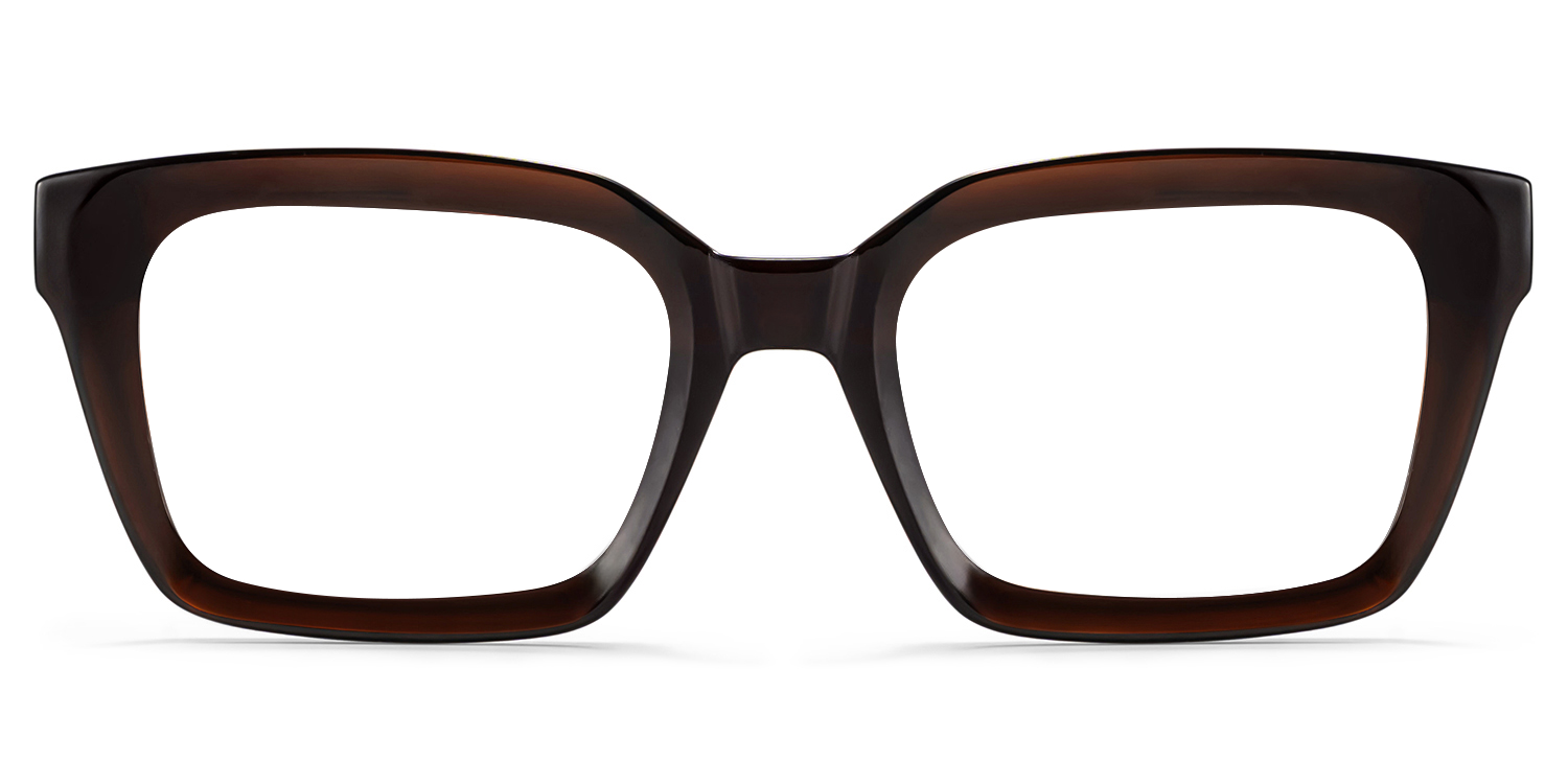 Marley Sepia Glasses / Dark Brown Rectangle Glasses | ZEELOOL