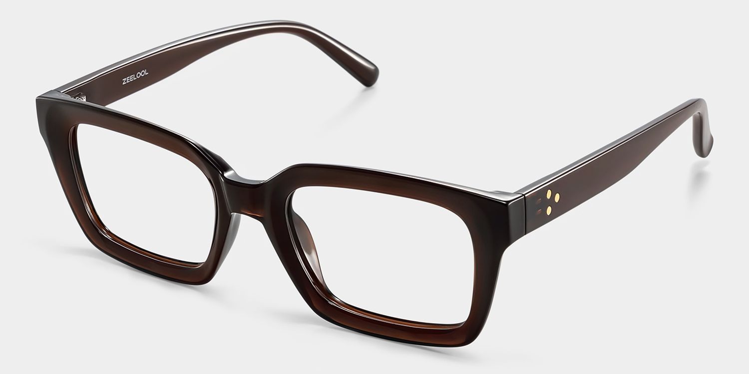 Marley Sepia Glasses / Dark Brown Rectangle Glasses | ZEELOOL3
