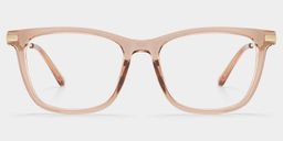 Selena Rectangle Beige Glasses1