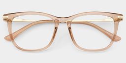 Selena Rectangle Beige Glasses2