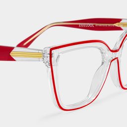 Mirta Square Red Glasses4