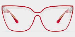 Mirta Square Red Glasses0