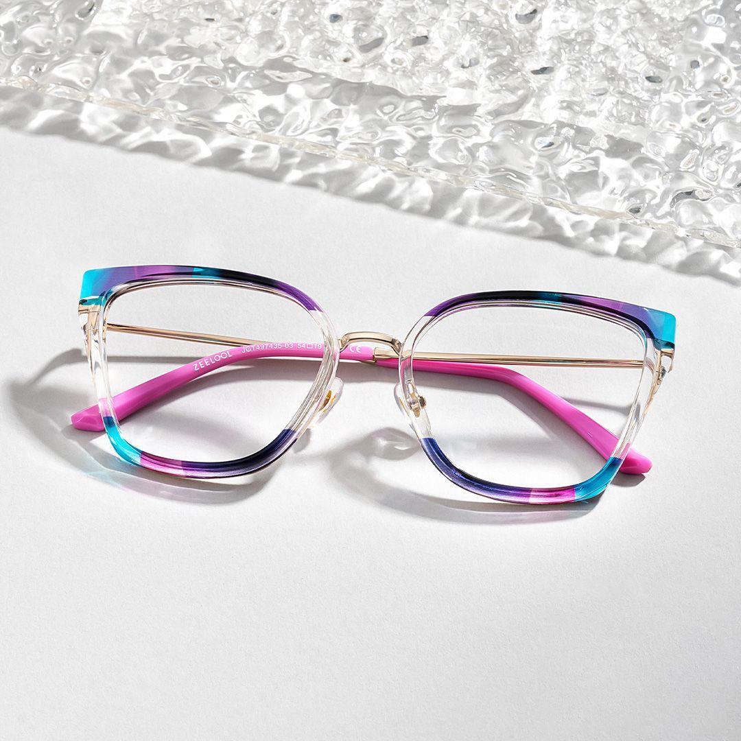 Martins TR90 Rectangle Multicolor Rainbow Frame Glasses | ZEELOOL0